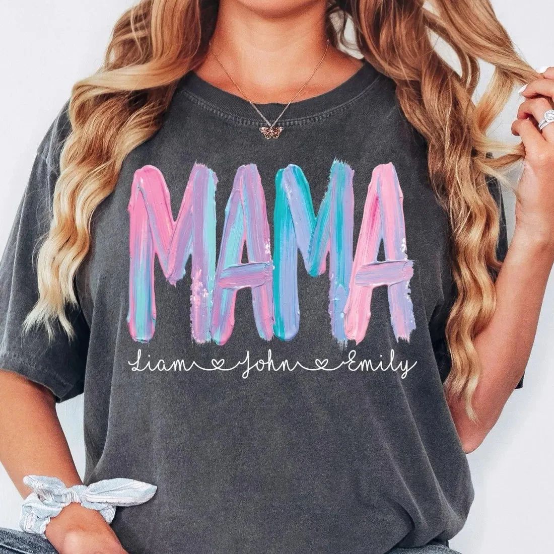 Mama Custom Name Shirt, Personalized Mom Shirt, Mothers Day Gift S-3XL Unisex T-shirt, Sweatshirt, Hoodie, Long Sleeve Tee - T-Shirt, Sweatshirt, Hoodie