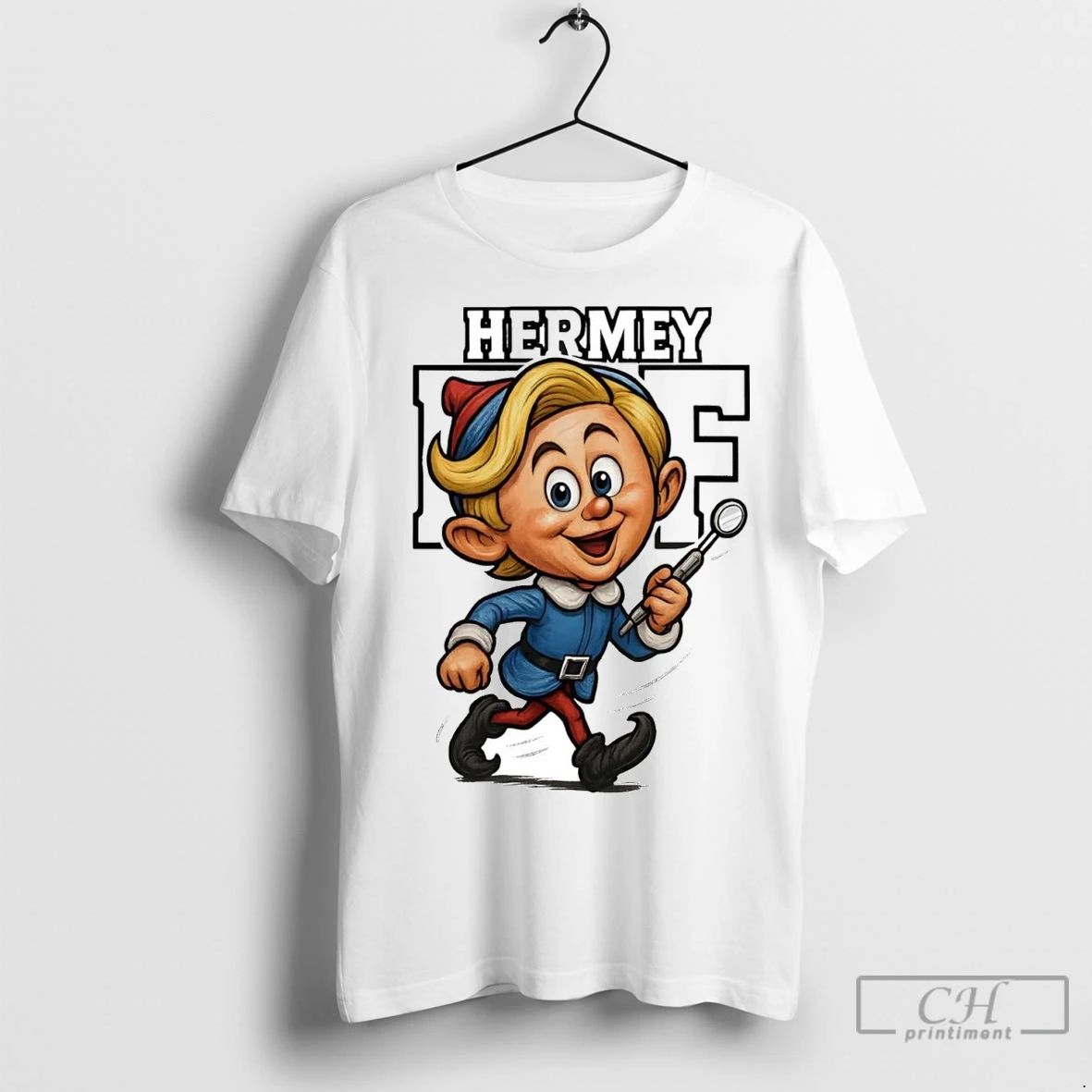 Premium Hermey The Elf Caricature Christmas Unisex T-shirt, Sweatshirt, Hoodie, Long Sleeve Tee - T-Shirt, Sweatshirt, Hoodie