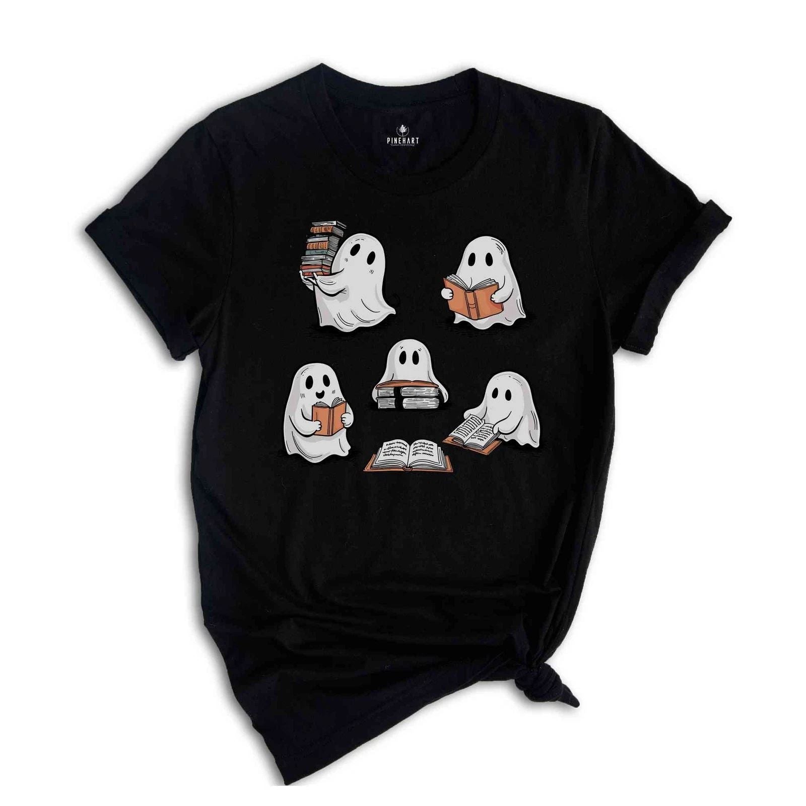 Ghost Reading Shirt, Cute Librarian Shirt, Teacher Halloween Shirt, Book Lover S Unisex T-shirt, Sweatshirt, Hoodie, Long Sleeve Tee - T-Shirt, Sweatshirt, Hoodie
