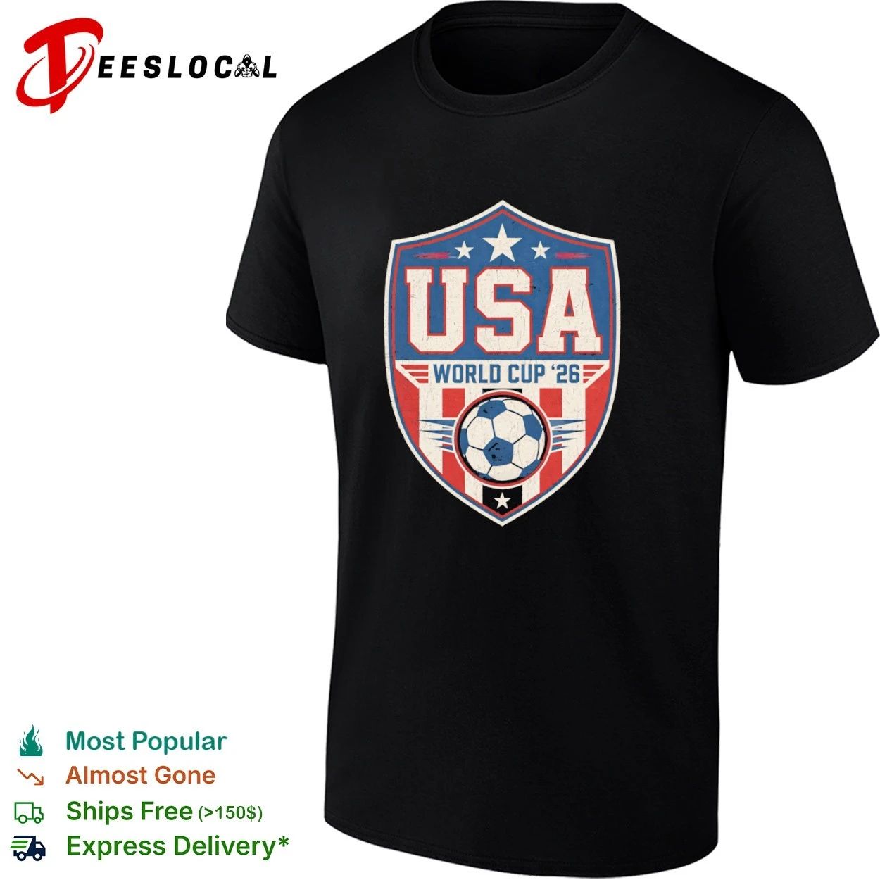 USA World Cup 26 Soccer Shield T-shirt Unisex T-shirt, Sweatshirt, Hoodie, Long Sleeve Tee - T-Shirt, Sweatshirt, Hoodie