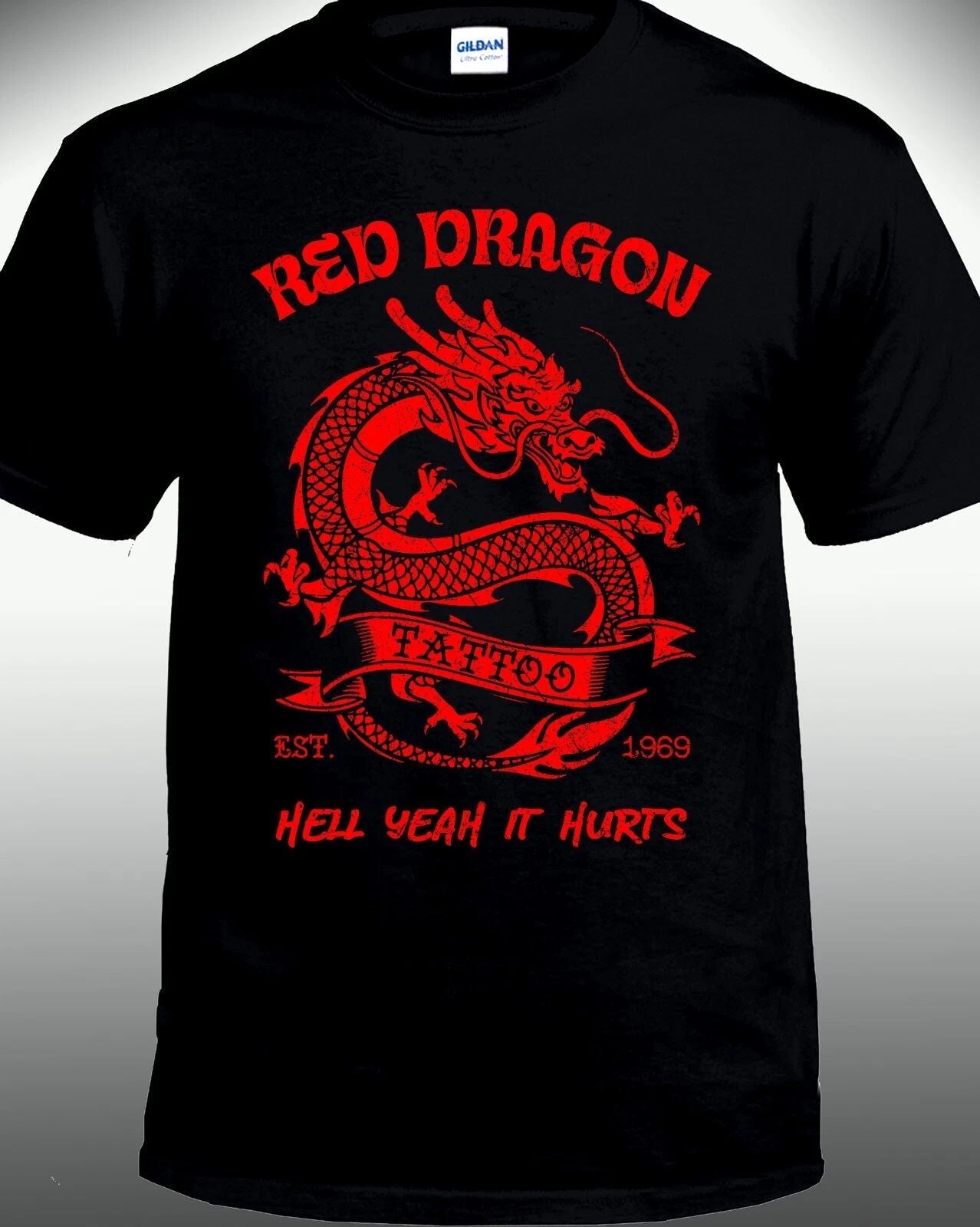 Red Dragon Tattoo Hell Yeah It Hurts T-shirt Unisex T-shirt, Sweatshirt, Hoodie, Long Sleeve Tee - T-Shirt, Sweatshirt, Hoodie