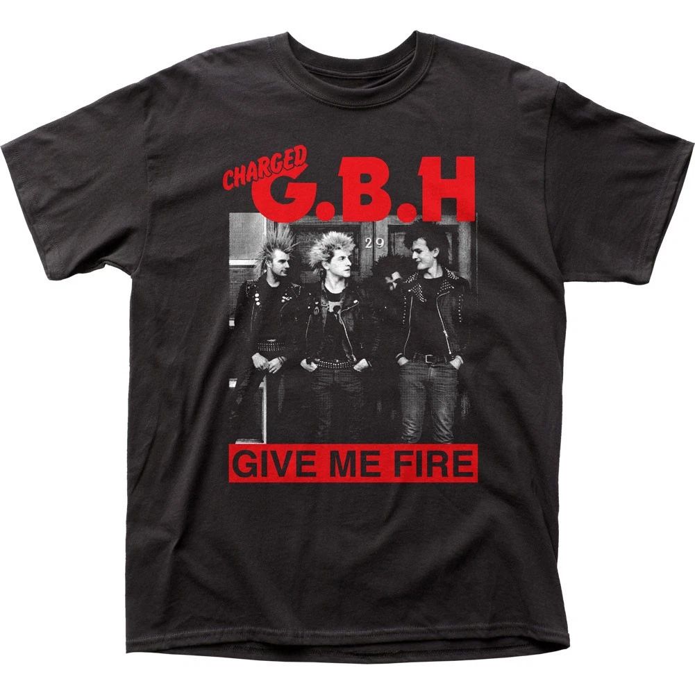 Charged GBH Give Me Fire Mens T Shirt Music Classic Concert Rock Band Tee Black Unisex T-shirt, Sweatshirt, Hoodie, Long Sleeve Tee - T-Shirt, Sweatshirt, Hoodie