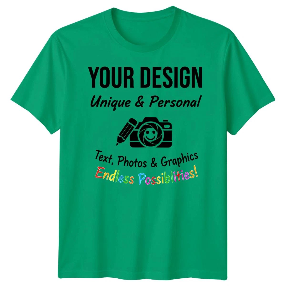 Custom T-Shirt for Men, Women & Kids  - Add Your Text or Photo - Durable Print Unisex T-shirt, Sweatshirt, Hoodie, Long Sleeve Tee - T-Shirt, Sweatshirt, Hoodie