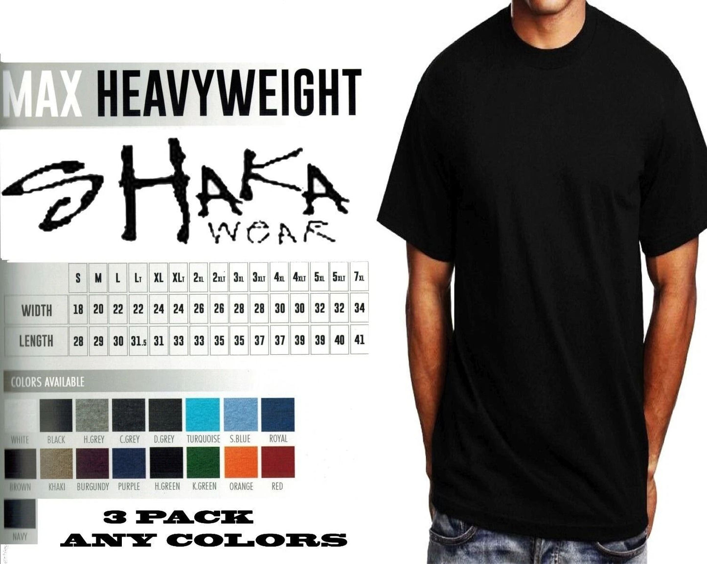 3 Pack Shaka Wear Mens Max Heavyweight T-shirt Any Color Basic Plain Tee Unisex T-shirt, Sweatshirt, Hoodie, Long Sleeve Tee - T-Shirt, Sweatshirt, Hoodie