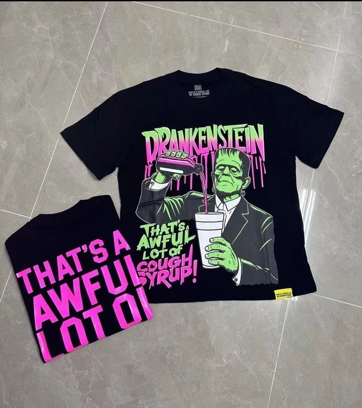 Frankenstein Graphic Print Men's Black Cotton Jersey Short Sleeve T-Shirt Unisex T-shirt, Sweatshirt, Hoodie, Long Sleeve Tee - T-Shirt, Sweatshirt, Hoodie