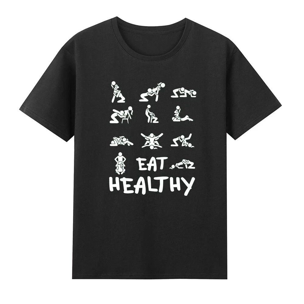 Eat Healthy Shirt  Funny Sarcastic Quote Tee for Men Adult Humor Gift Unisex T-shirt, Sweatshirt, Hoodie, Long Sleeve Tee - T-Shirt, Sweatshirt, Hoodie