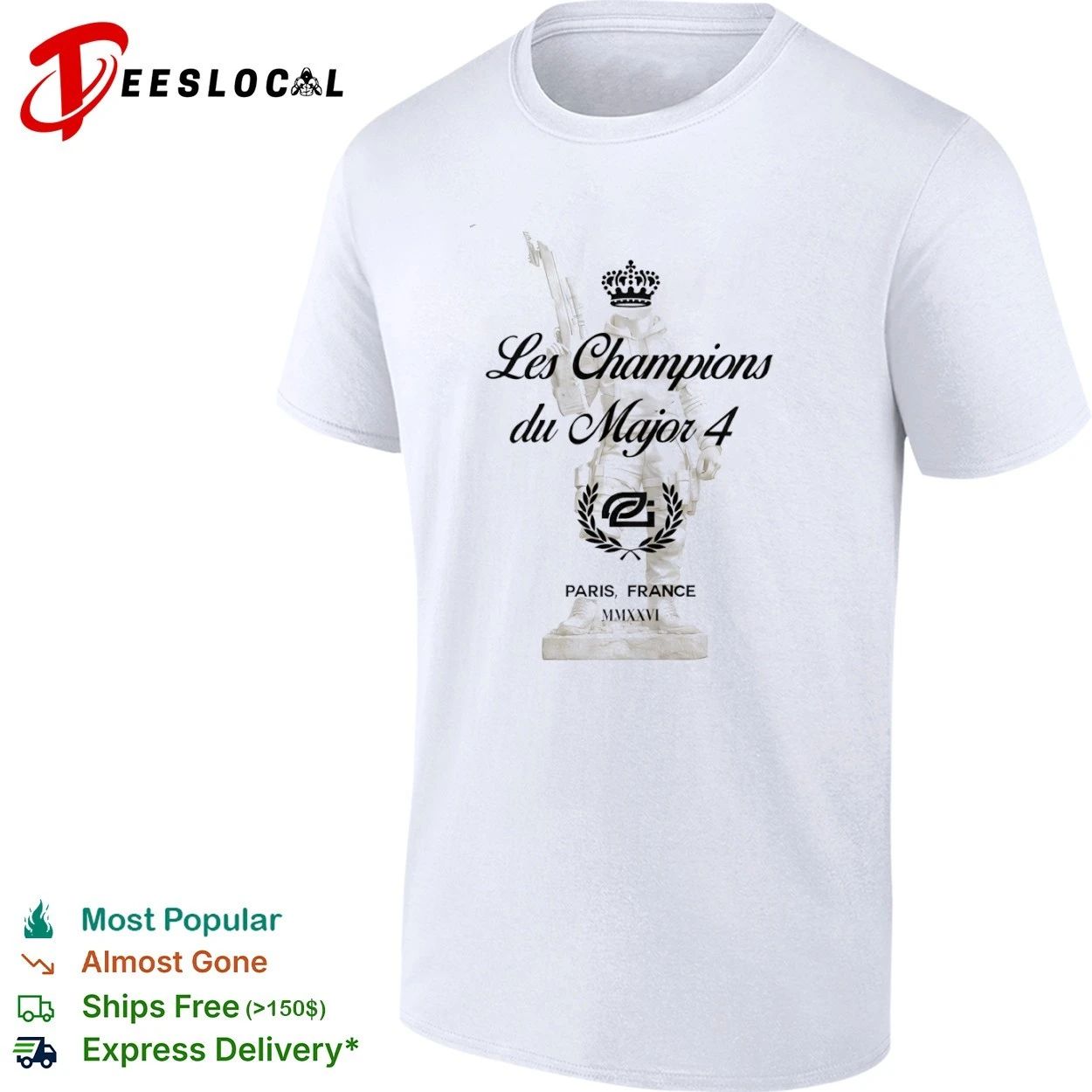 Les Champions du Major 4 Paris France MMXXVI T-shirt Unisex T-shirt, Sweatshirt, Hoodie, Long Sleeve Tee - T-Shirt, Sweatshirt, Hoodie
