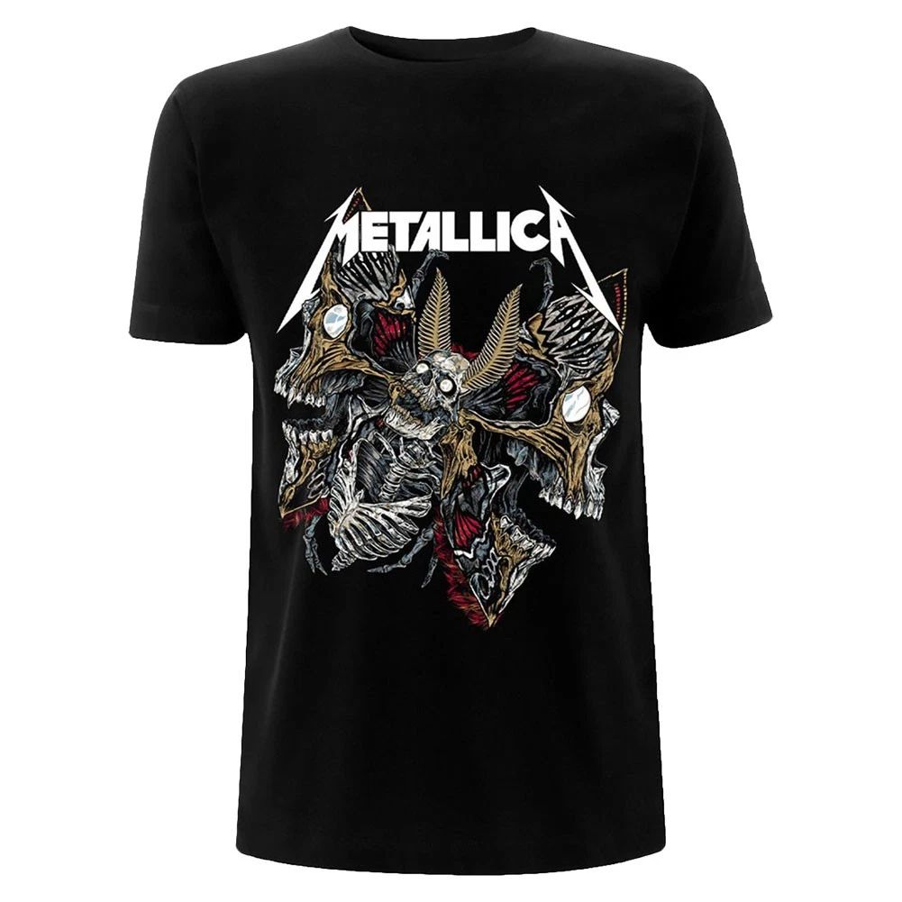 Men's Metallica Skull Moth Slim Fit T-shirt Medium Black Unisex T-shirt, Sweatshirt, Hoodie, Long Sleeve Tee - T-Shirt, Sweatshirt, Hoodie