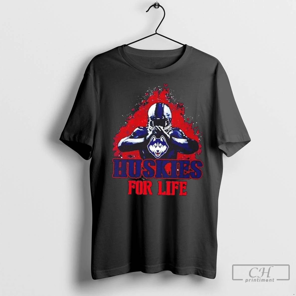 Premium Connecticut Huskies Football For Life Unisex T-shirt, Sweatshirt, Hoodie, Long Sleeve Tee - T-Shirt, Sweatshirt, Hoodie