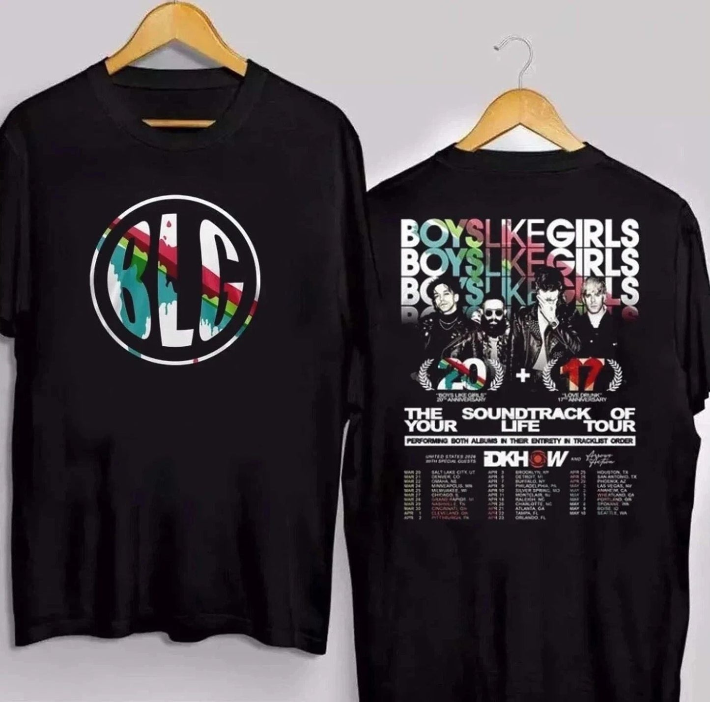 Boys Like Girls The Soundtrack Of Your Life 2026 Tour-2 Side T-Shirt Unisex T-shirt, Sweatshirt, Hoodie, Long Sleeve Tee - T-Shirt, Sweatshirt, Hoodie