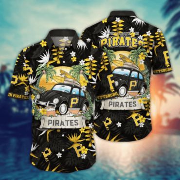Pittsburgh Pirates Surf Adventure Hawaiian Shirt Unisex T-shirt, Sweatshirt, Hoodie, Long Sleeve Tee - T-Shirt, Sweatshirt, Hoodie