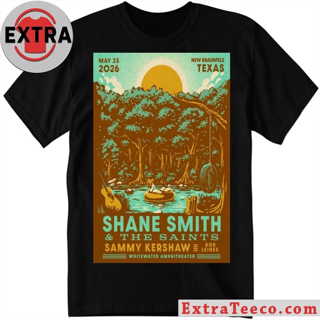 Shane Smith & The Saints May 23 2026 At Whitewater Amphitheater Show Poster Shirt Unisex T-shirt, Sweatshirt, Hoodie, Long Sleeve Tee - T-Shirt, Sweatshirt, Hoodie