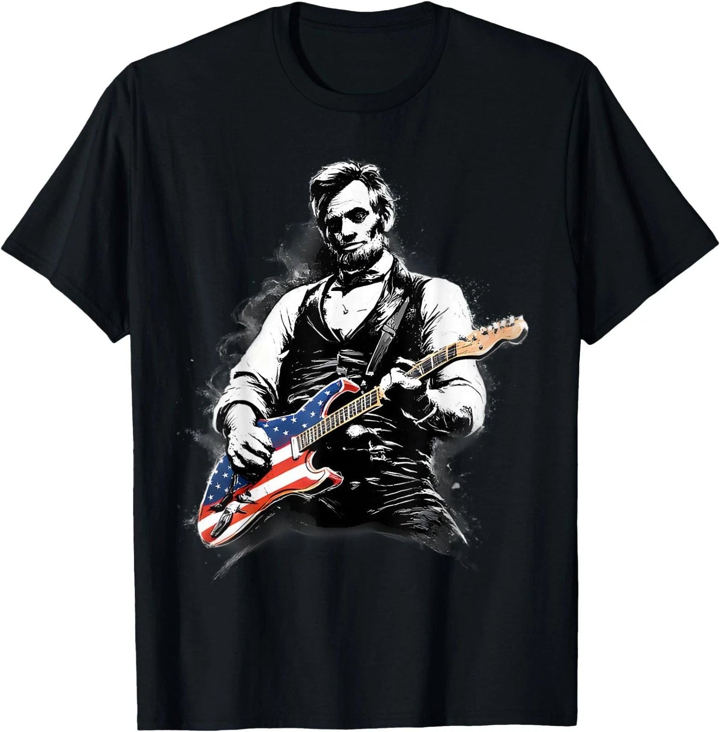 Abraham Lincoln Abe Lincoln Playing Guitar T-Shirt Unisex T-shirt, Sweatshirt, Hoodie, Long Sleeve Tee - T-Shirt, Sweatshirt, Hoodie