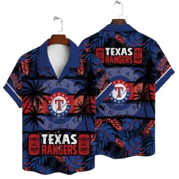 Texas Rangers Tiki Sunset Hawaiian Shirt Unisex T-shirt, Sweatshirt, Hoodie, Long Sleeve Tee - T-Shirt, Sweatshirt, Hoodie