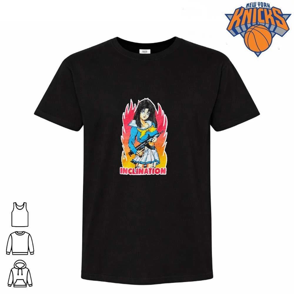 Inclination Anime Girl With Weapon On Fire Graphic Shirt Unisex T-shirt, Sweatshirt, Hoodie, Long Sleeve Tee - T-Shirt, Sweatshirt, Hoodie