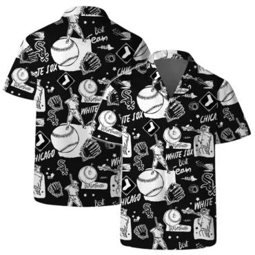 Chicago White Sox Logo Legend Team Baseball Pattern Hawaiian Shirt Unisex T-shirt, Sweatshirt, Hoodie, Long Sleeve Tee - T-Shirt, Sweatshirt, Hoodie