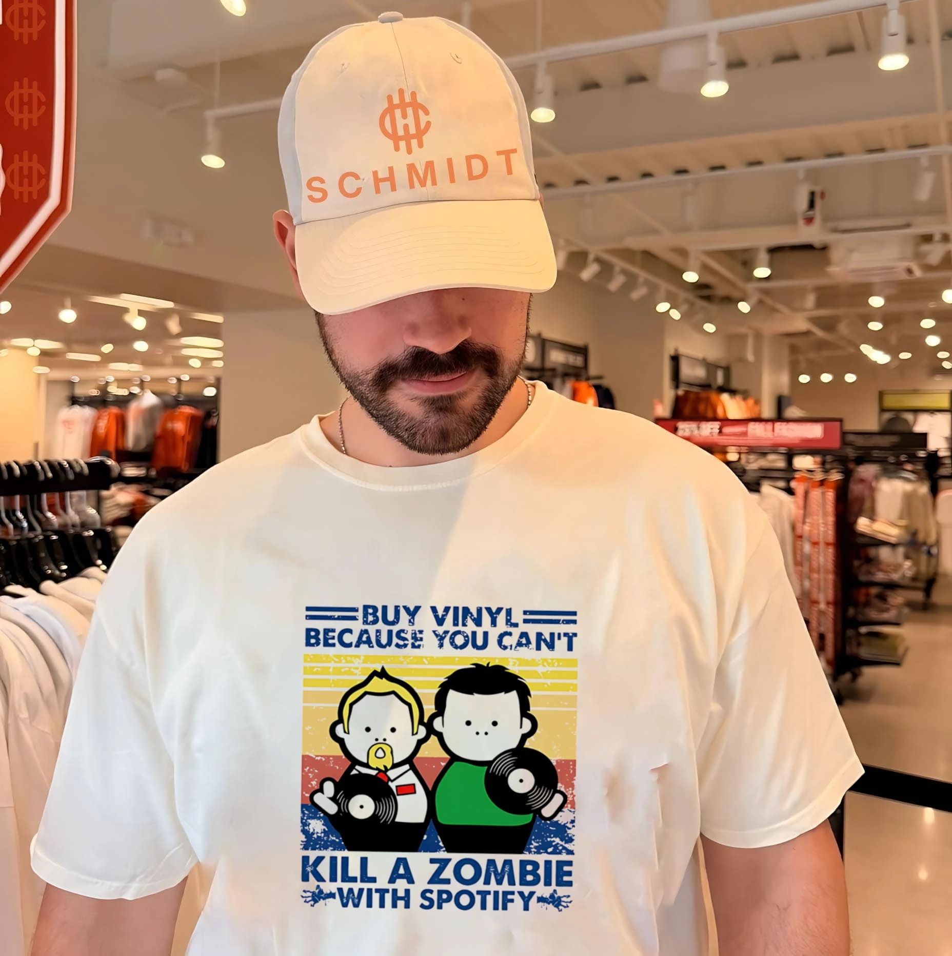 Buy Vinyl Because You Cant Kill A Zombie With Spotify shirt Unisex T-shirt, Sweatshirt, Hoodie, Long Sleeve Tee - T-Shirt, Sweatshirt, Hoodie