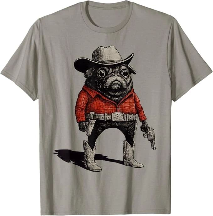 Cowboy Pug Dog Funny Western Outfit Red Pug Cowboy Meme T-Shirt Unisex T-shirt, Sweatshirt, Hoodie, Long Sleeve Tee - T-Shirt, Sweatshirt, Hoodie