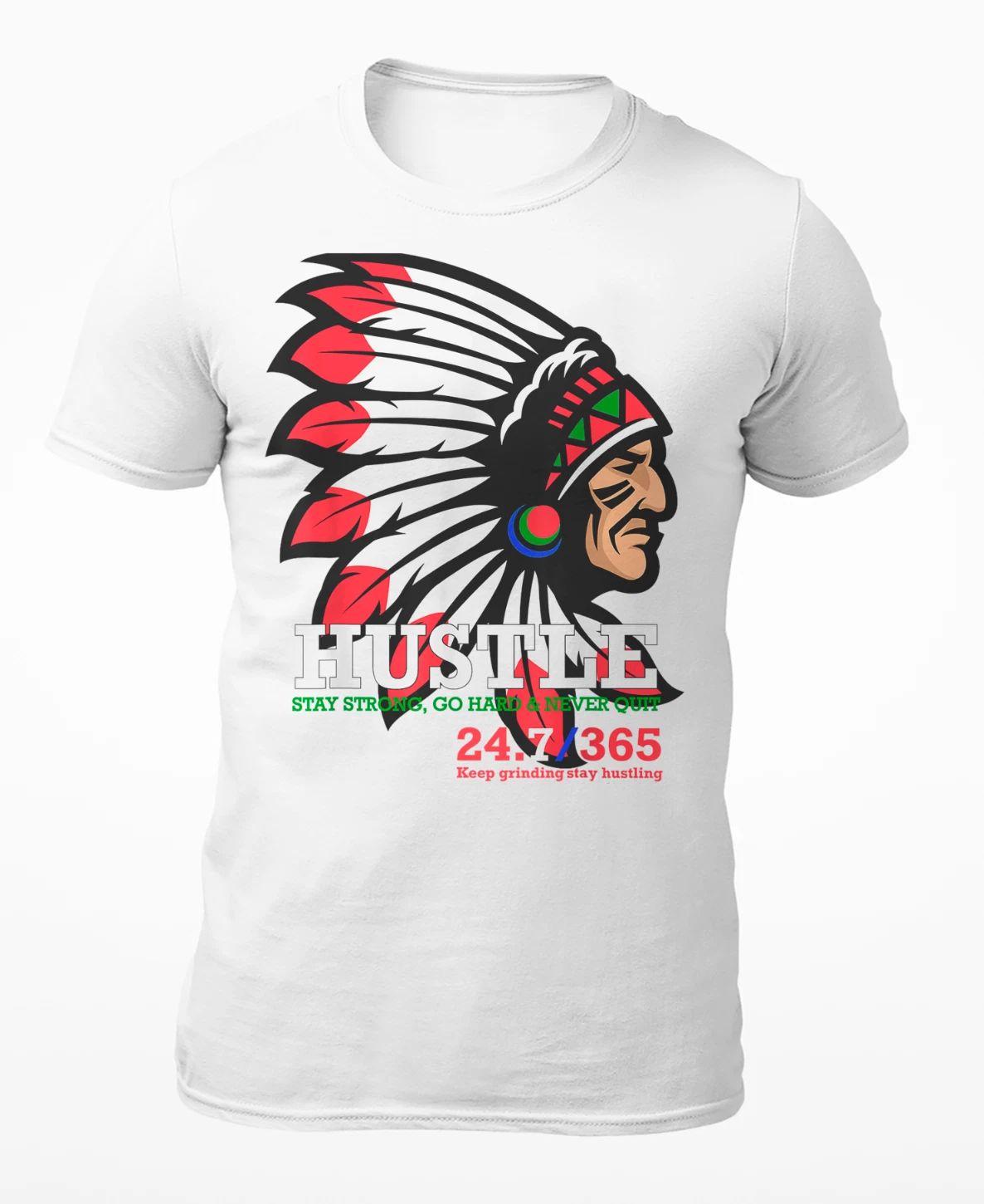 Red Indian Hustle - Men's T-Shirt - Women - Men's T-Shirt - Women's T-Shirt Unisex T-shirt, Sweatshirt, Hoodie, Long Sleeve Tee - T-Shirt, Sweatshirt, Hoodie