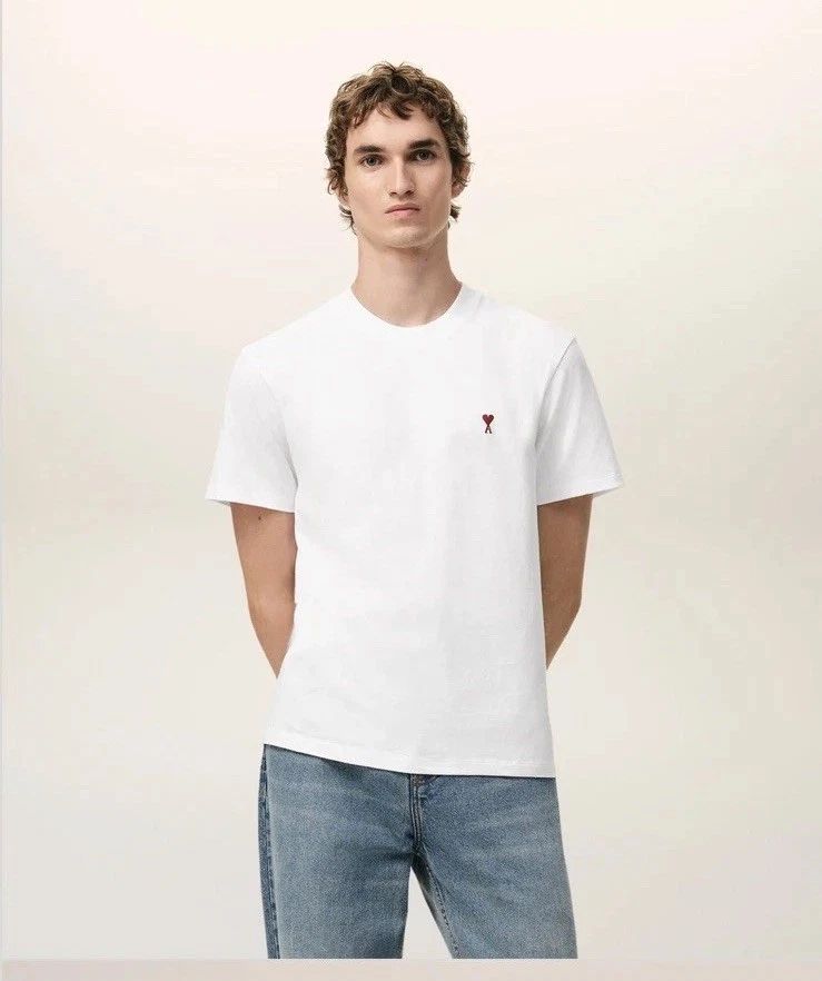 Ami Paris T-shirt | Uni SEX Alexandre Mattiussi De Coeur Heart White Unisex T-shirt, Sweatshirt, Hoodie, Long Sleeve Tee - T-Shirt, Sweatshirt, Hoodie
