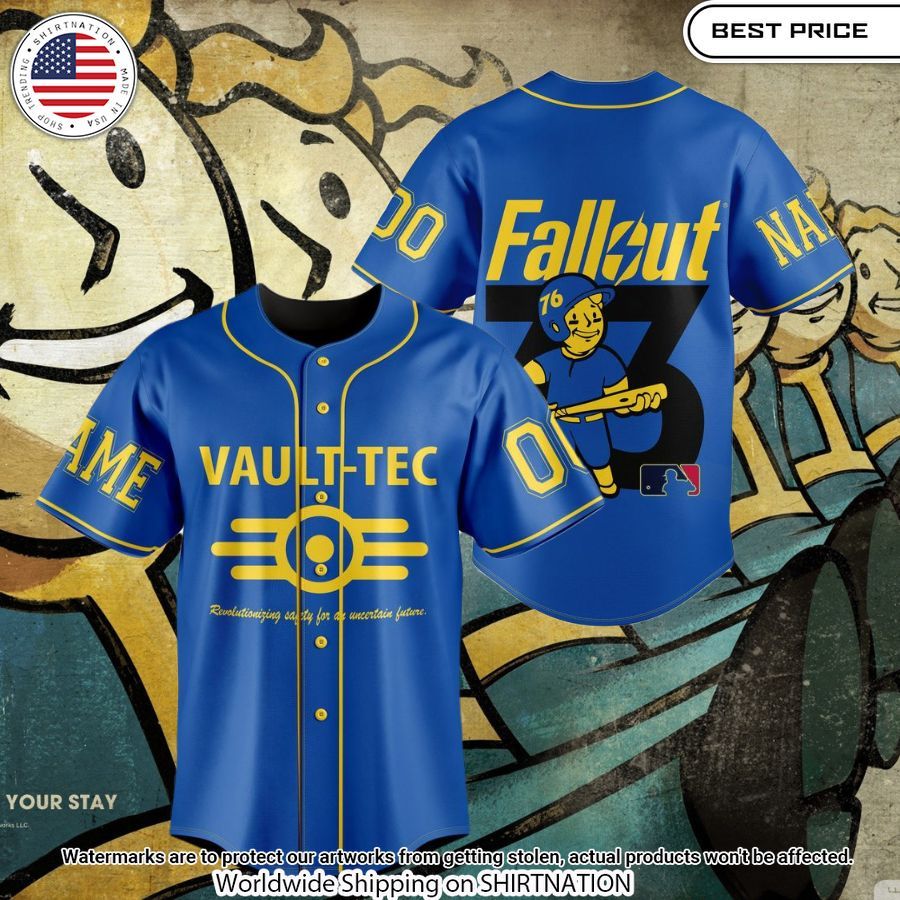 Vault-Tec Fallout Custom Baseball Jersey Unisex T-shirt, Sweatshirt, Hoodie, Long Sleeve Tee - T-Shirt, Sweatshirt, Hoodie