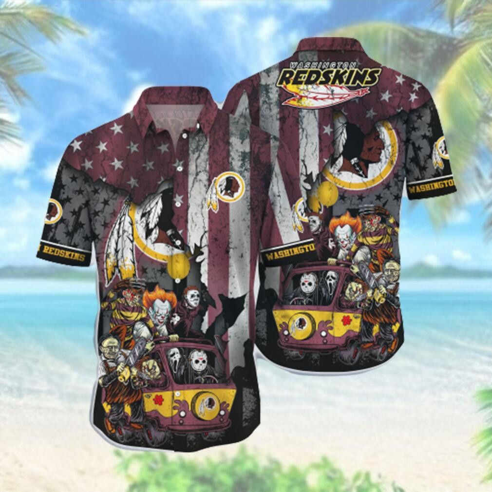 Vibrant Washington Redskins Themed Hawaiian Style Shirt Unisex T-shirt, Sweatshirt, Hoodie, Long Sleeve Tee - T-Shirt, Sweatshirt, Hoodie