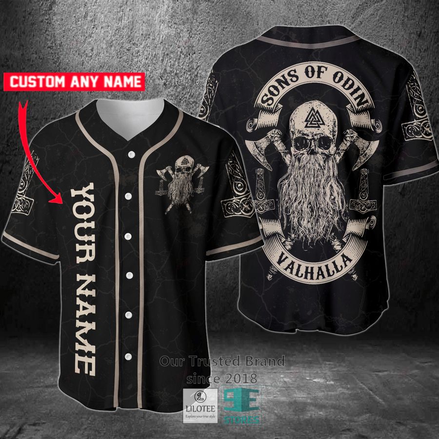 Viking Son Of Odin Valhalla Skull Baseball Jersey Unisex T-shirt, Sweatshirt, Hoodie, Long Sleeve Tee - T-Shirt, Sweatshirt, Hoodie