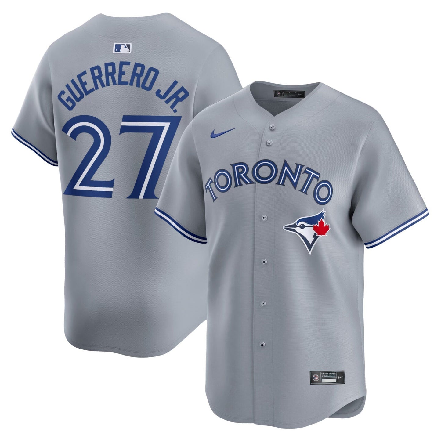 Vladimir Guerrero Jr Toronto Blue Jays Road Limited Jersey Grey baseball jersey product view 1
