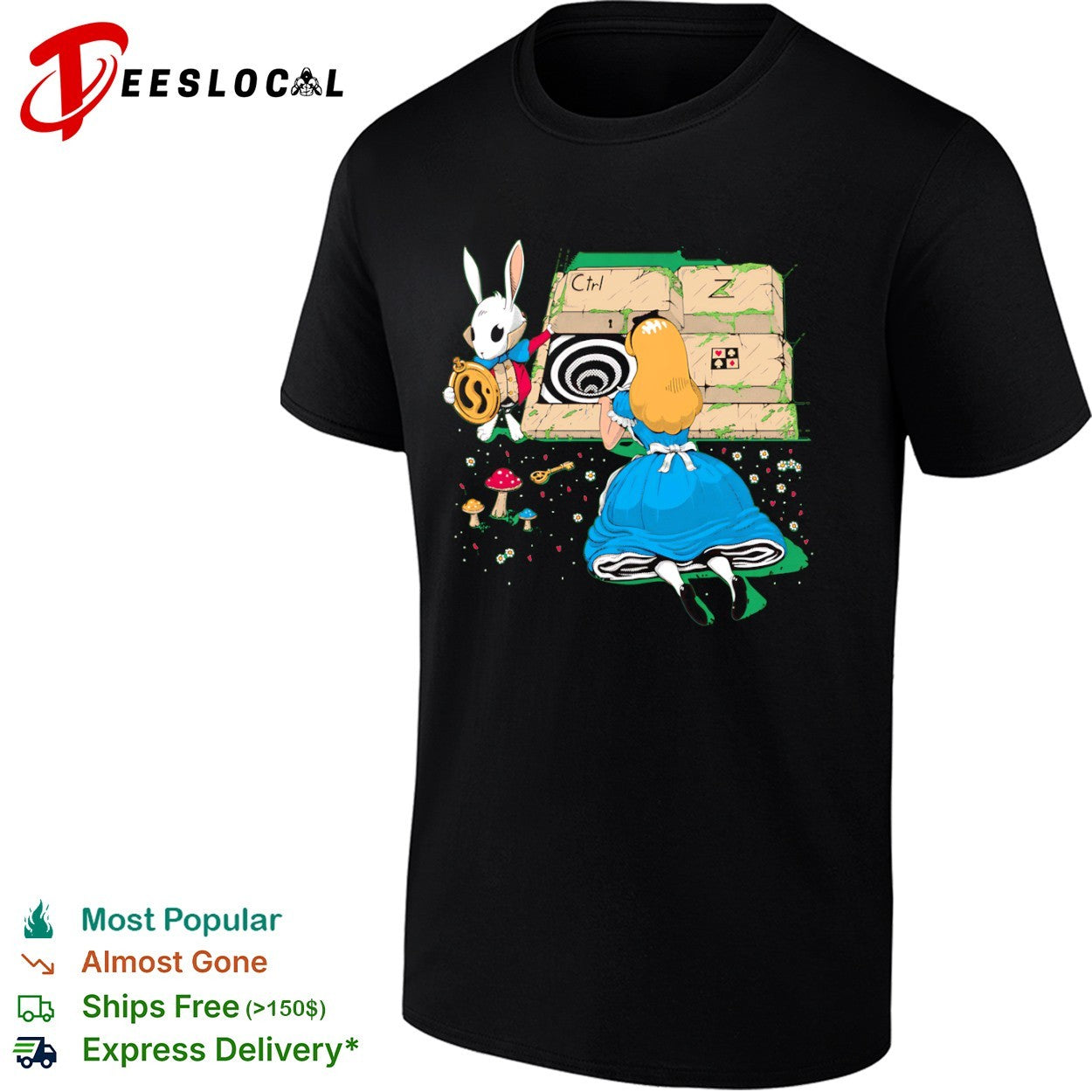 Alice in Wonderland and Ctrl Z shirt Unisex T-shirt, Sweatshirt, Hoodie, Long Sleeve Tee - T-Shirt, Sweatshirt, Hoodie