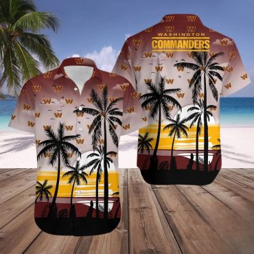Washington Commanders Beach Sunset Hawaiian Shirt Unisex T-shirt, Sweatshirt, Hoodie, Long Sleeve Tee - T-Shirt, Sweatshirt, Hoodie