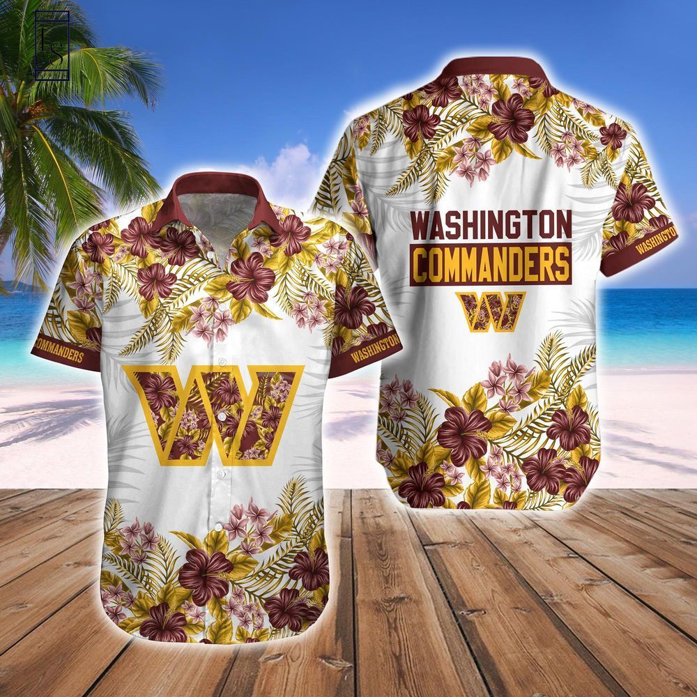 Washington Commanders Hawaiian Shirt Short Combo Set Tropical Unisex T-shirt, Sweatshirt, Hoodie, Long Sleeve Tee - T-Shirt, Sweatshirt, Hoodie
