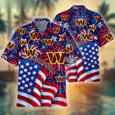 Washington Commanders Patriotic Celebration Hawaiian Shirt Unisex T-shirt, Sweatshirt, Hoodie, Long Sleeve Tee - T-Shirt, Sweatshirt, Hoodie