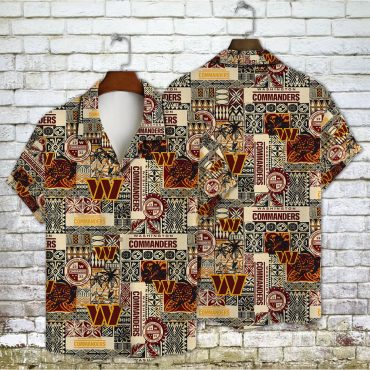 Washington Commanders Tribal Patchwork Hawaiian Shirt Unisex T-shirt, Sweatshirt, Hoodie, Long Sleeve Tee - T-Shirt, Sweatshirt, Hoodie