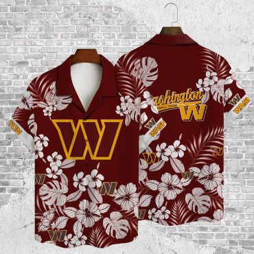 Washington Commanders Tropical Vibe Hawaiian Shirt Unisex T-shirt, Sweatshirt, Hoodie, Long Sleeve Tee - T-Shirt, Sweatshirt, Hoodie