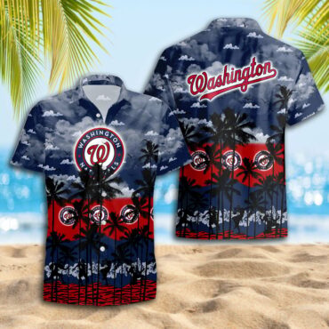 Washington Nationals Sunset Shore Hawaiian Shirt Unisex T-shirt, Sweatshirt, Hoodie, Long Sleeve Tee - T-Shirt, Sweatshirt, Hoodie