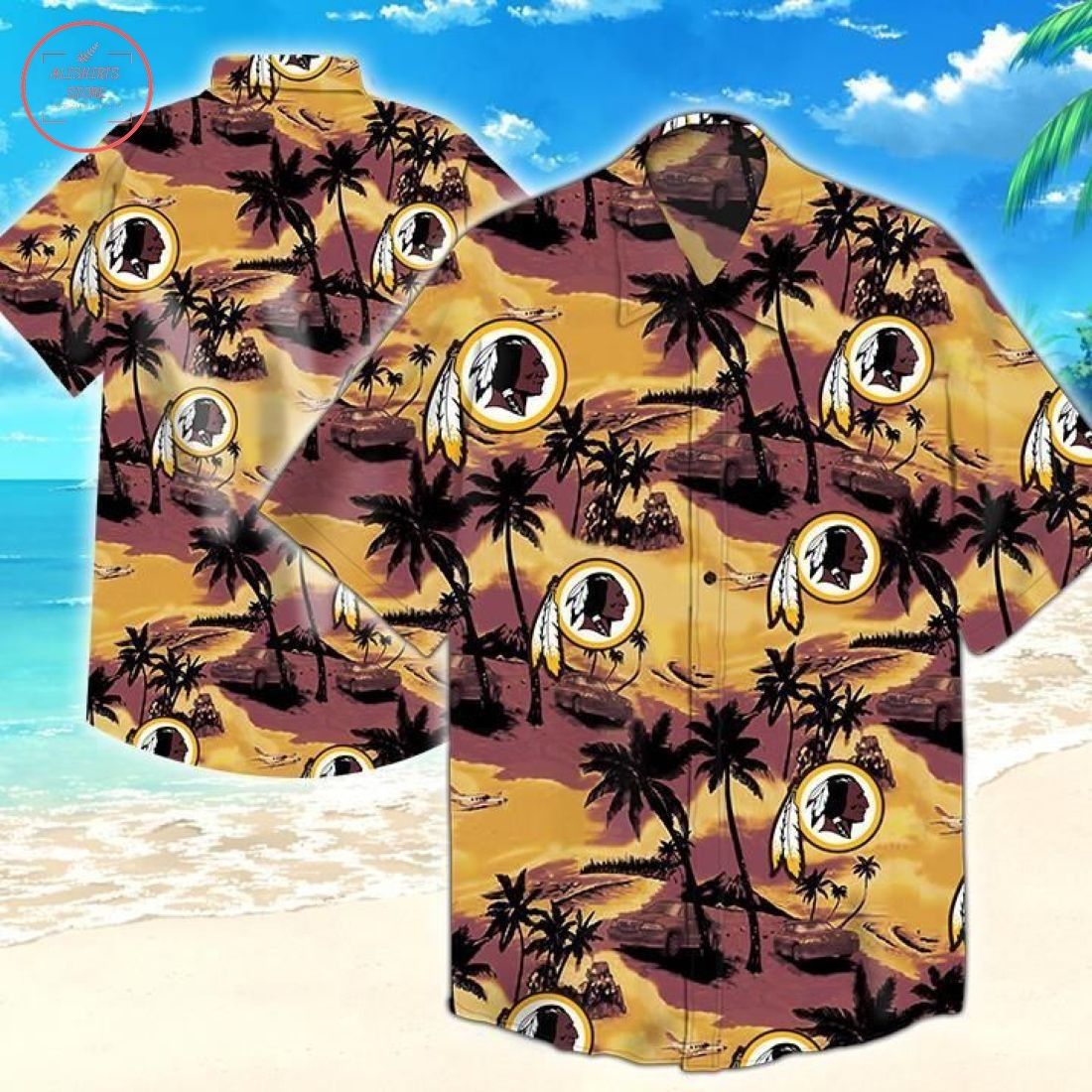 Washington Redskins Hawaiian Shirt Tropical Style Unisex T-shirt, Sweatshirt, Hoodie, Long Sleeve Tee - T-Shirt, Sweatshirt, Hoodie