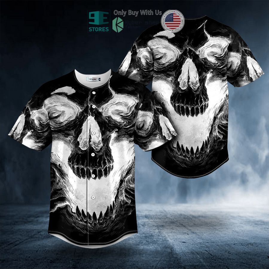 BEST White Ghost Skull Baseball Jersey Unisex T-shirt, Sweatshirt, Hoodie, Long Sleeve Tee - T-Shirt, Sweatshirt, Hoodie