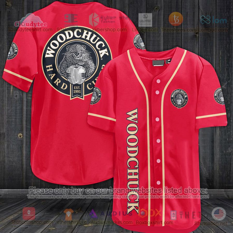 HOT Woodchuck logo red Baseball Jersey Shirt Unisex T-shirt, Sweatshirt, Hoodie, Long Sleeve Tee - T-Shirt, Sweatshirt, Hoodie