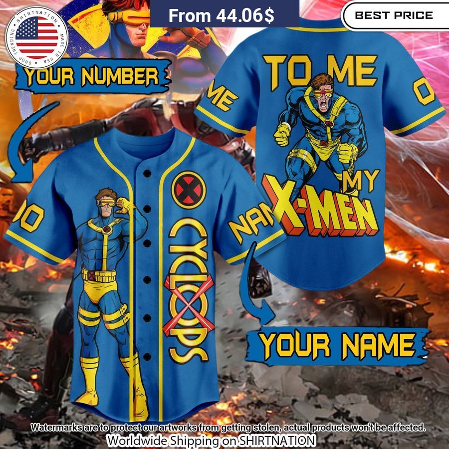 X-men Cyclops Custom baseball jersey Unisex T-shirt, Sweatshirt, Hoodie, Long Sleeve Tee - T-Shirt, Sweatshirt, Hoodie