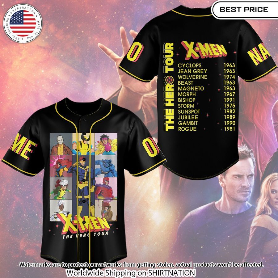 X-men The Hero Tour Baseball Jersey Unisex T-shirt, Sweatshirt, Hoodie, Long Sleeve Tee - T-Shirt, Sweatshirt, Hoodie