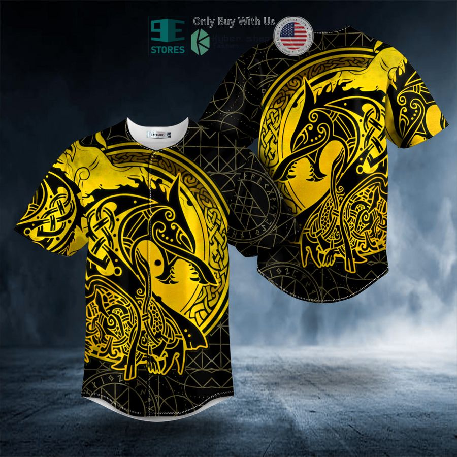 BEST Yellow Viking Wolf Tattoo Baseball Shirt Unisex T-shirt, Sweatshirt, Hoodie, Long Sleeve Tee - T-Shirt, Sweatshirt, Hoodie