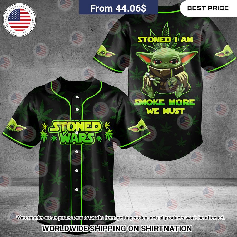 Yoda Stoned Wars Stoned I Am Baseball Jersey Unisex T-shirt, Sweatshirt, Hoodie, Long Sleeve Tee - T-Shirt, Sweatshirt, Hoodie
