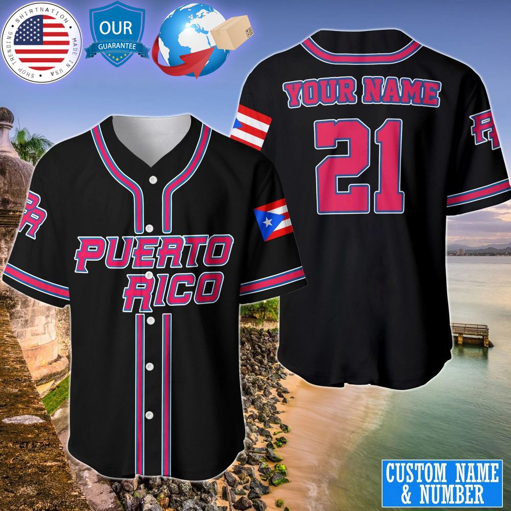 HOT Puerto Rico Custom Baseball Jersey Unisex T-shirt, Sweatshirt, Hoodie, Long Sleeve Tee - T-Shirt, Sweatshirt, Hoodie