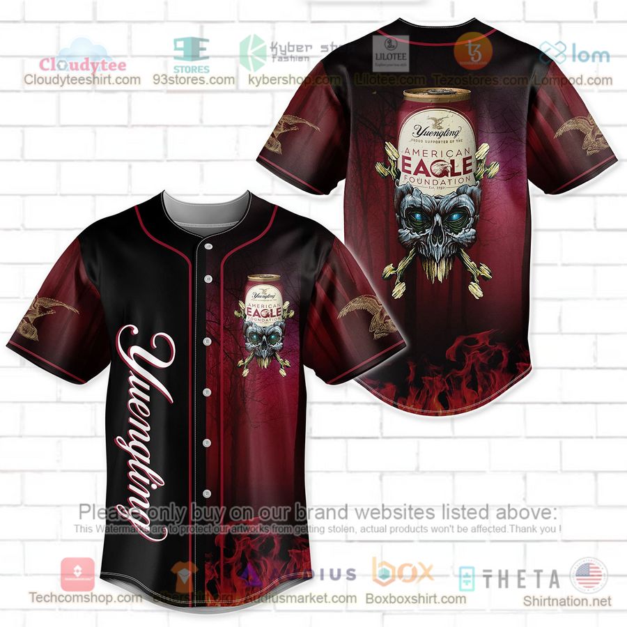 HOT Yuengling skull head Baseball Jersey Shirt Unisex T-shirt, Sweatshirt, Hoodie, Long Sleeve Tee - T-Shirt, Sweatshirt, Hoodie