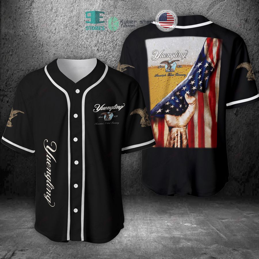 BEST Yuengling United States Flag black Baseball Jersey Unisex T-shirt, Sweatshirt, Hoodie, Long Sleeve Tee - T-Shirt, Sweatshirt, Hoodie